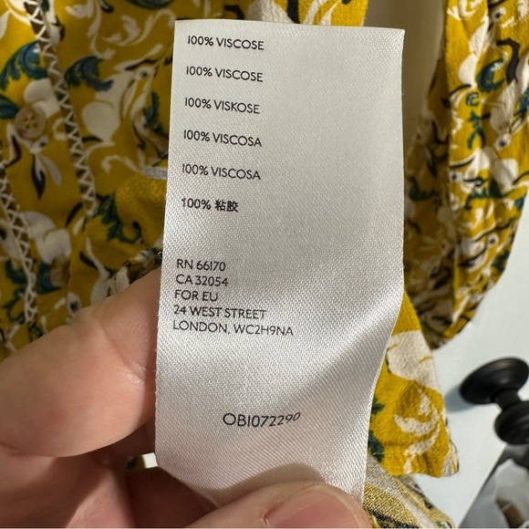 Maeve Janie Flounced Peasant Blouse, sz. 0, rabbit print, boho, cottagecore - Picture 12 of 13